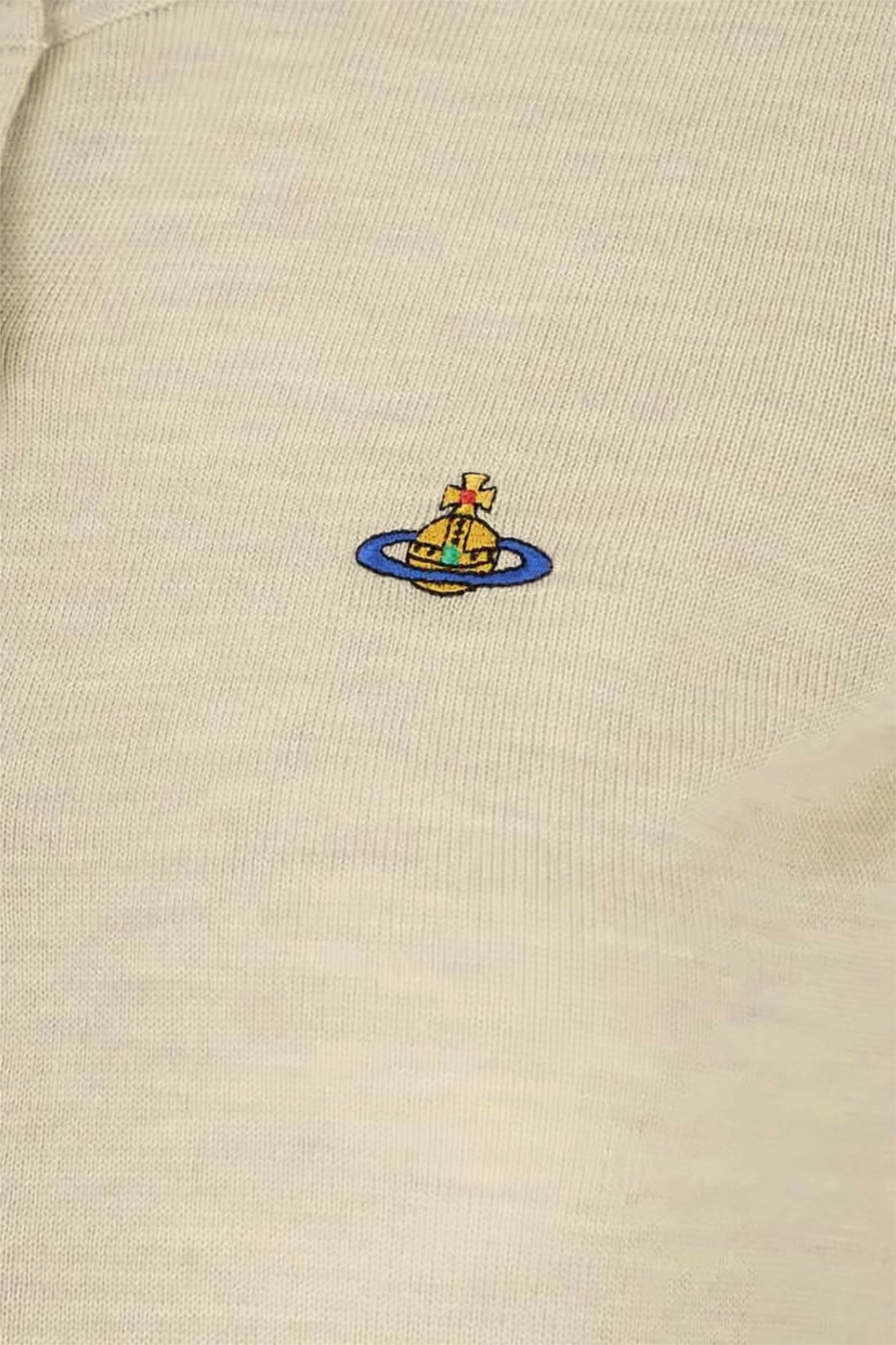 Cropped Knit Cardigan With Wooden Buttons And Emblem