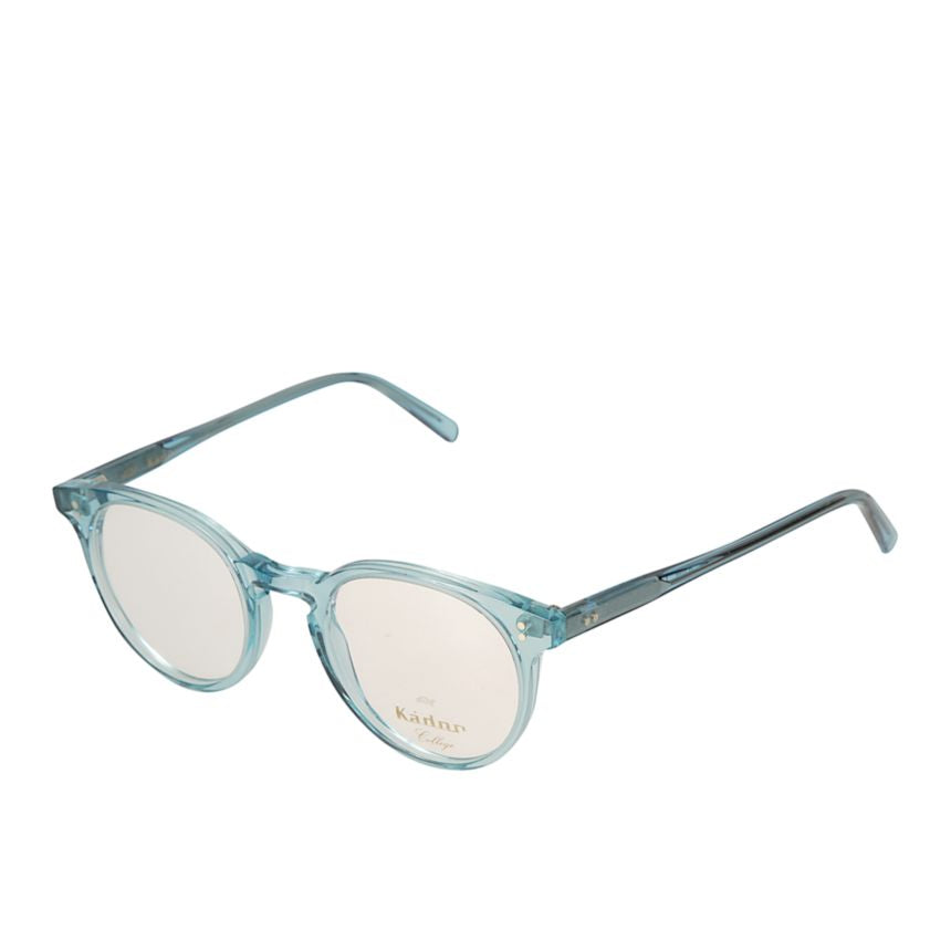 Chyli/N Translucent Light Blue Rounded Eyeglasses with Metallic Accents
