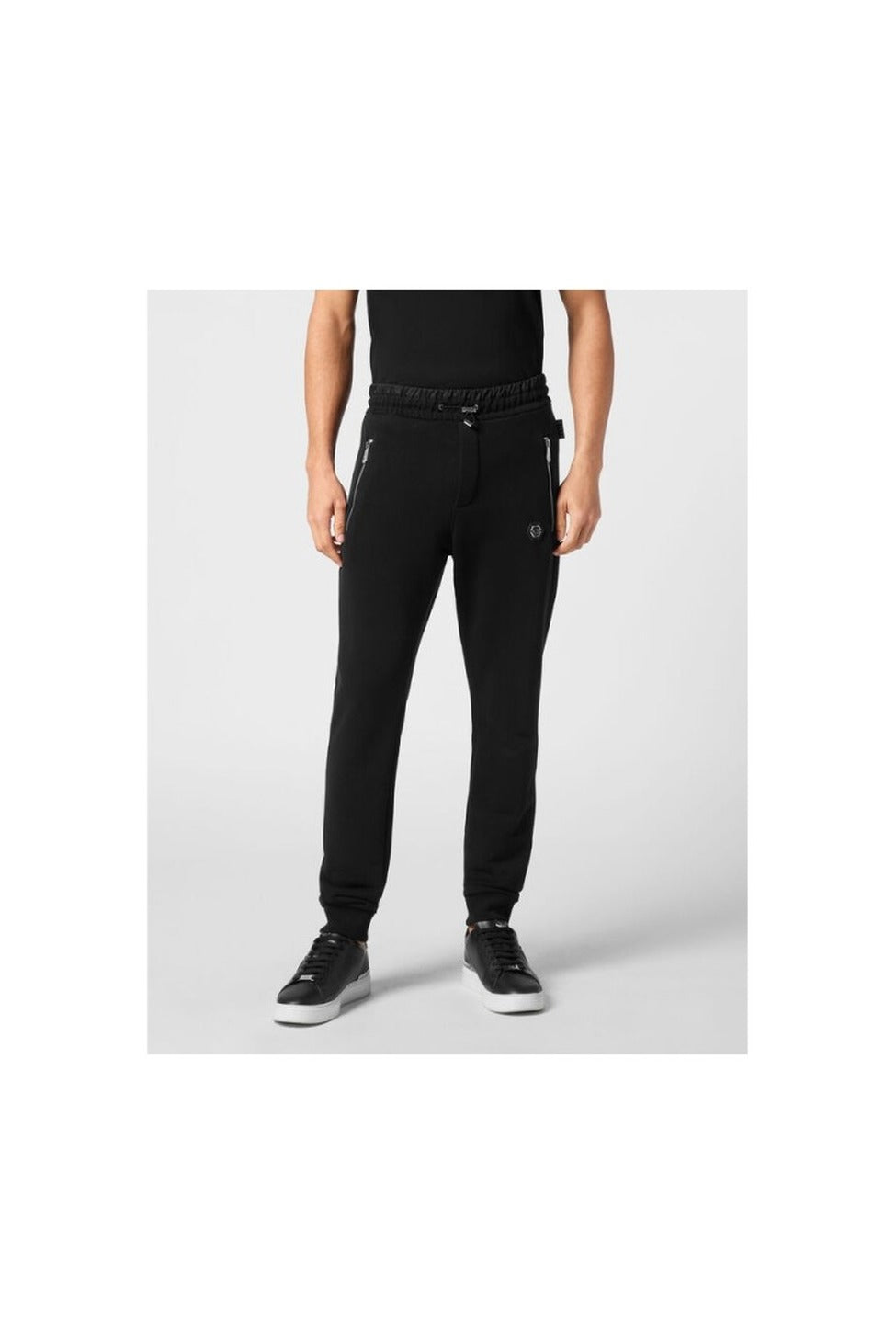 Tailored Fit Black Trousers With Zippered Pockets