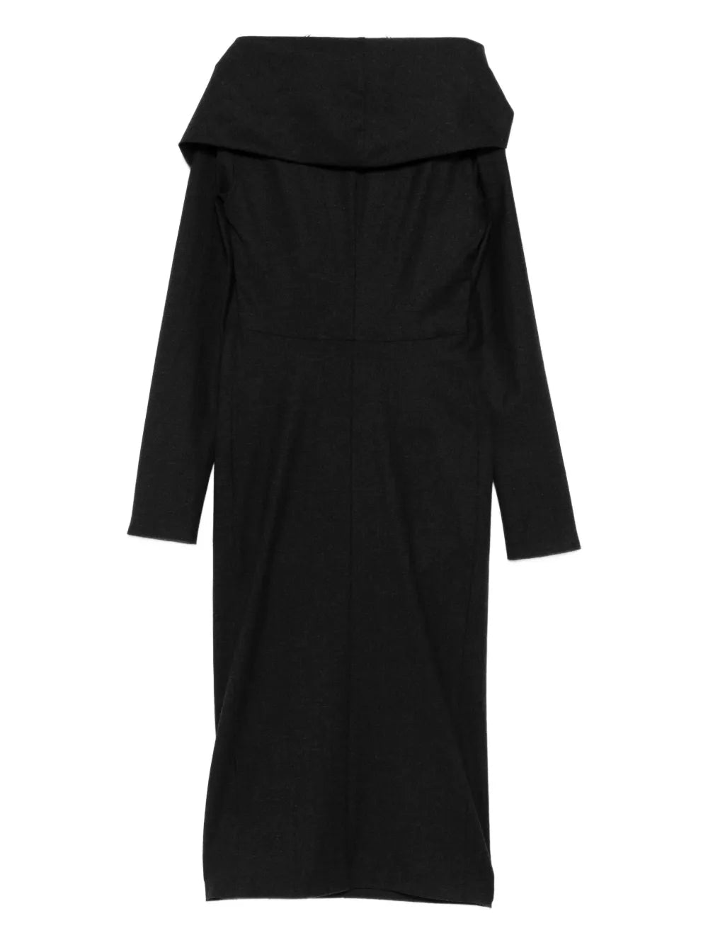 Flowing Dress with Delicate Draping and Refined Neckline