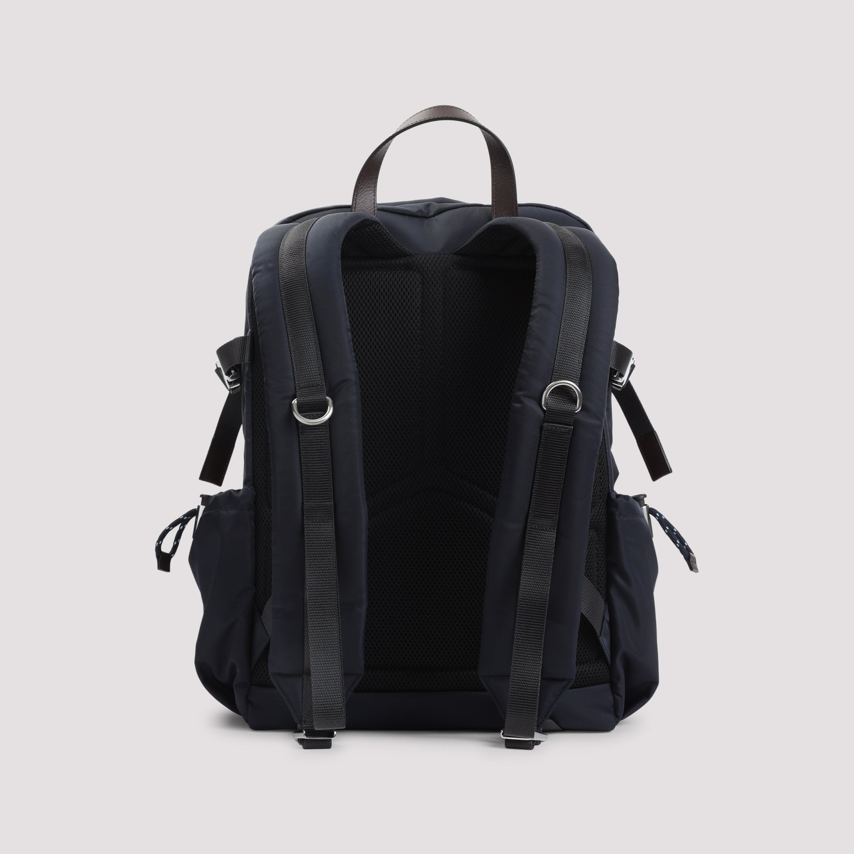 Spacious Black Polyamide Backpack with Bungee Cord Detail