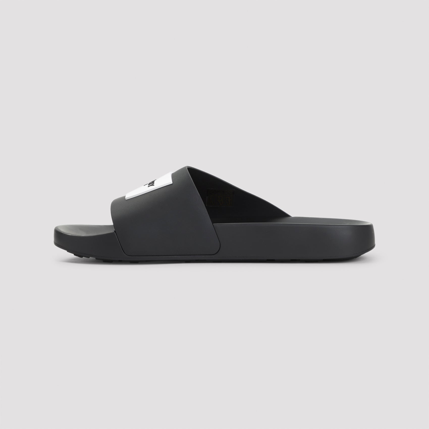 Black Slide Sandals with Wide Strap
