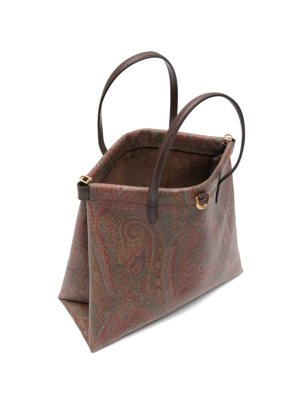 Structured Rectangular Bag With Paisley Jacquard Pattern