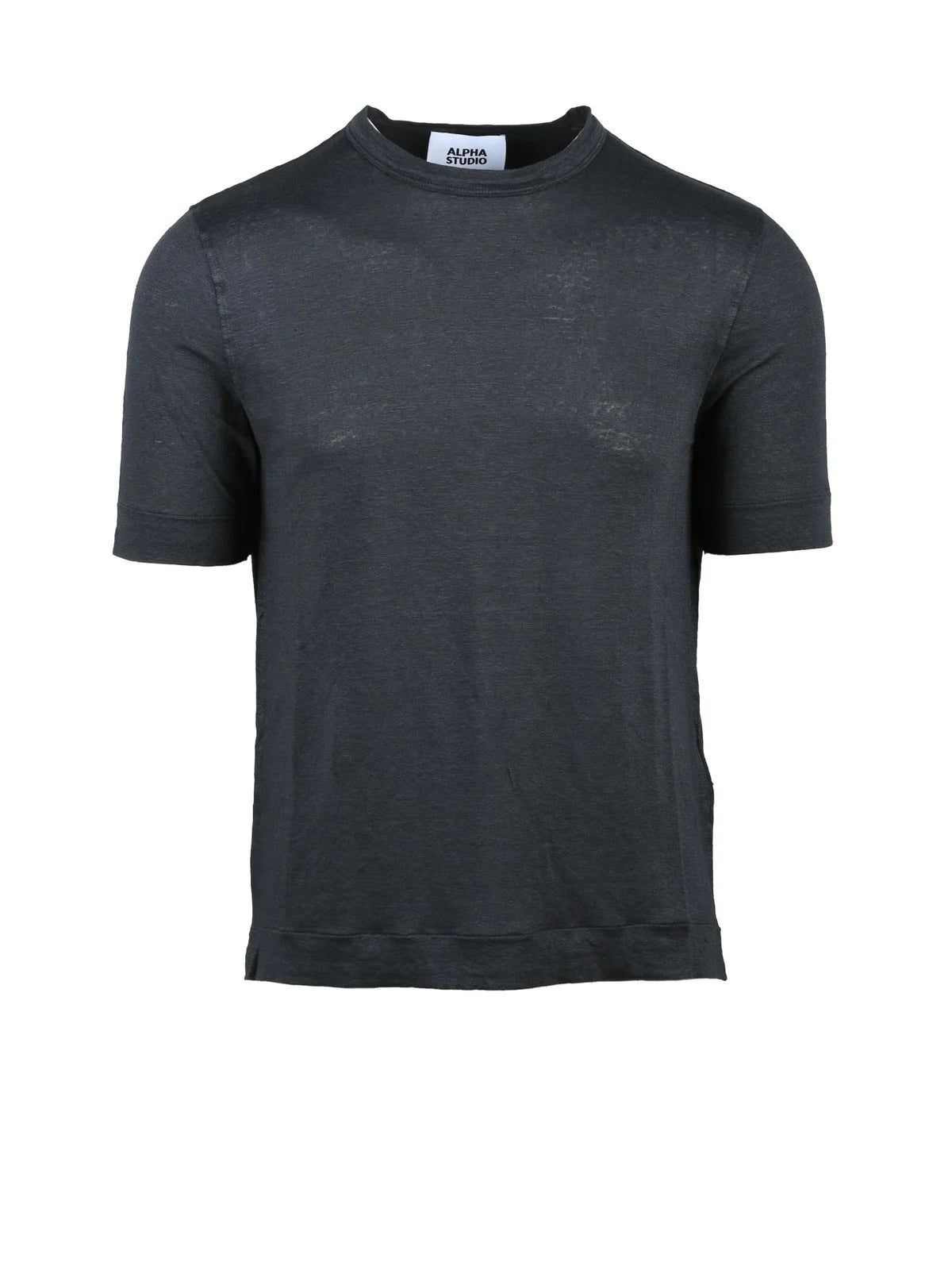 Grey Linen Elastane T-shirt
