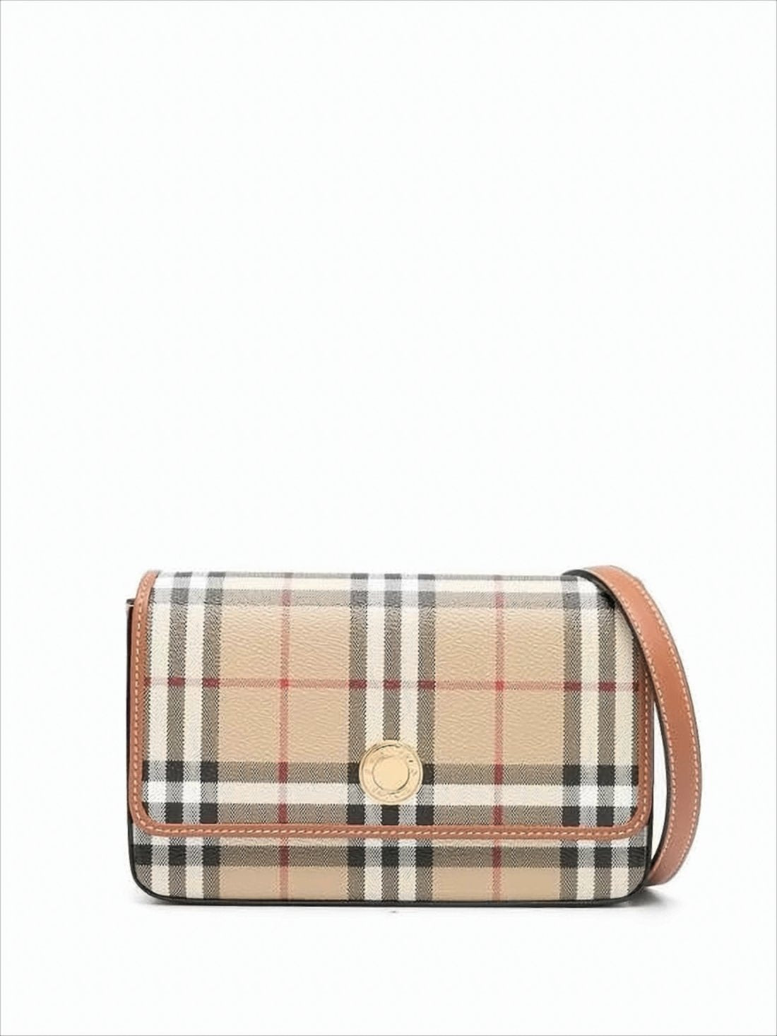 Rectangular Check Pattern Crossbody Bag