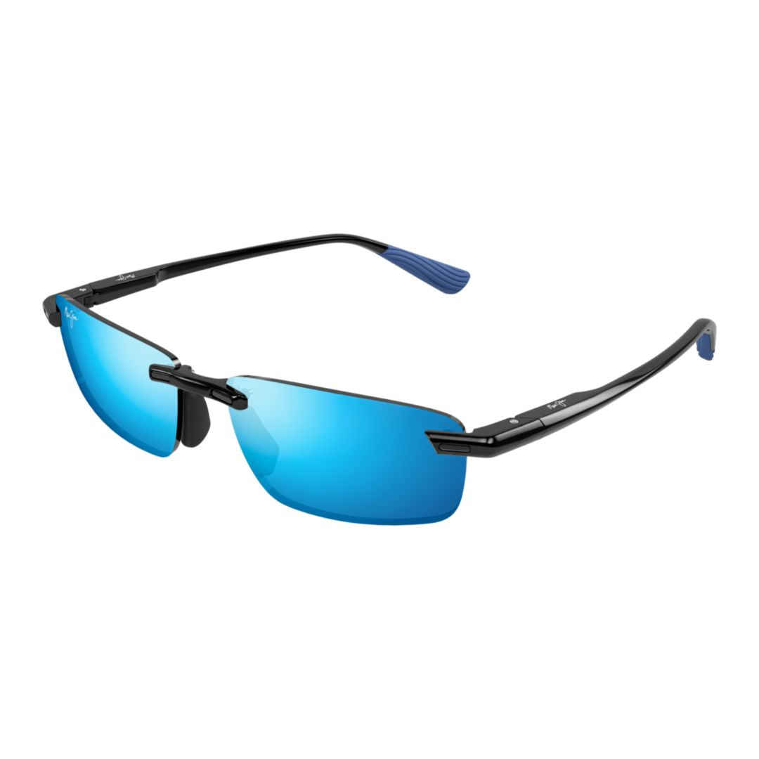 Ilikou Rimless Sunglasses with Blue Mirrored Lenses