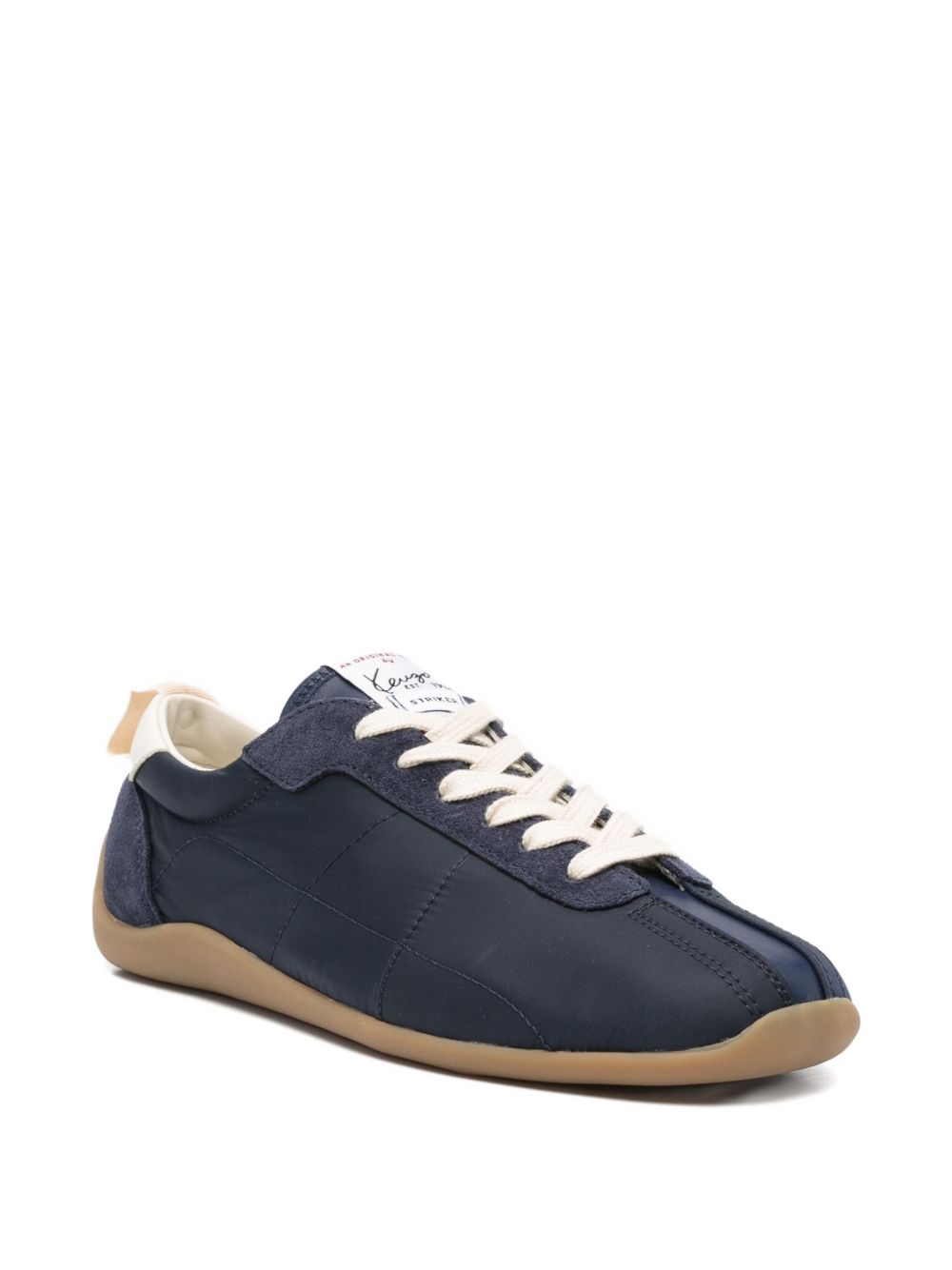 Blue Panelled Round Toe Rubber Sneakers