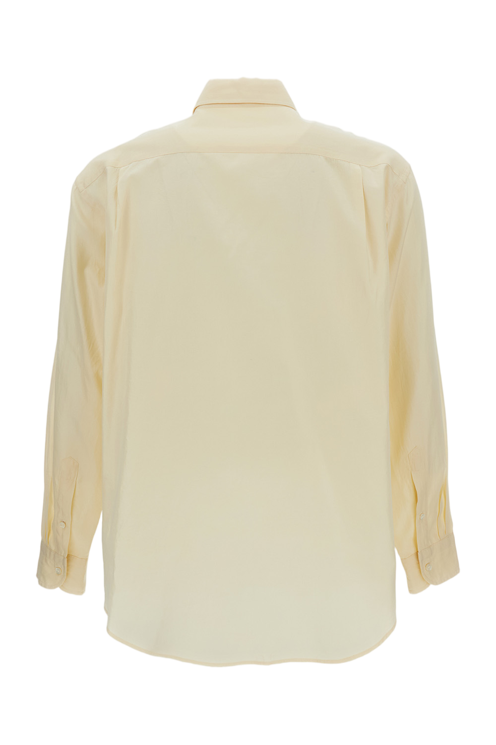 Ecru Cotton/Silk Blend Twill Shirt