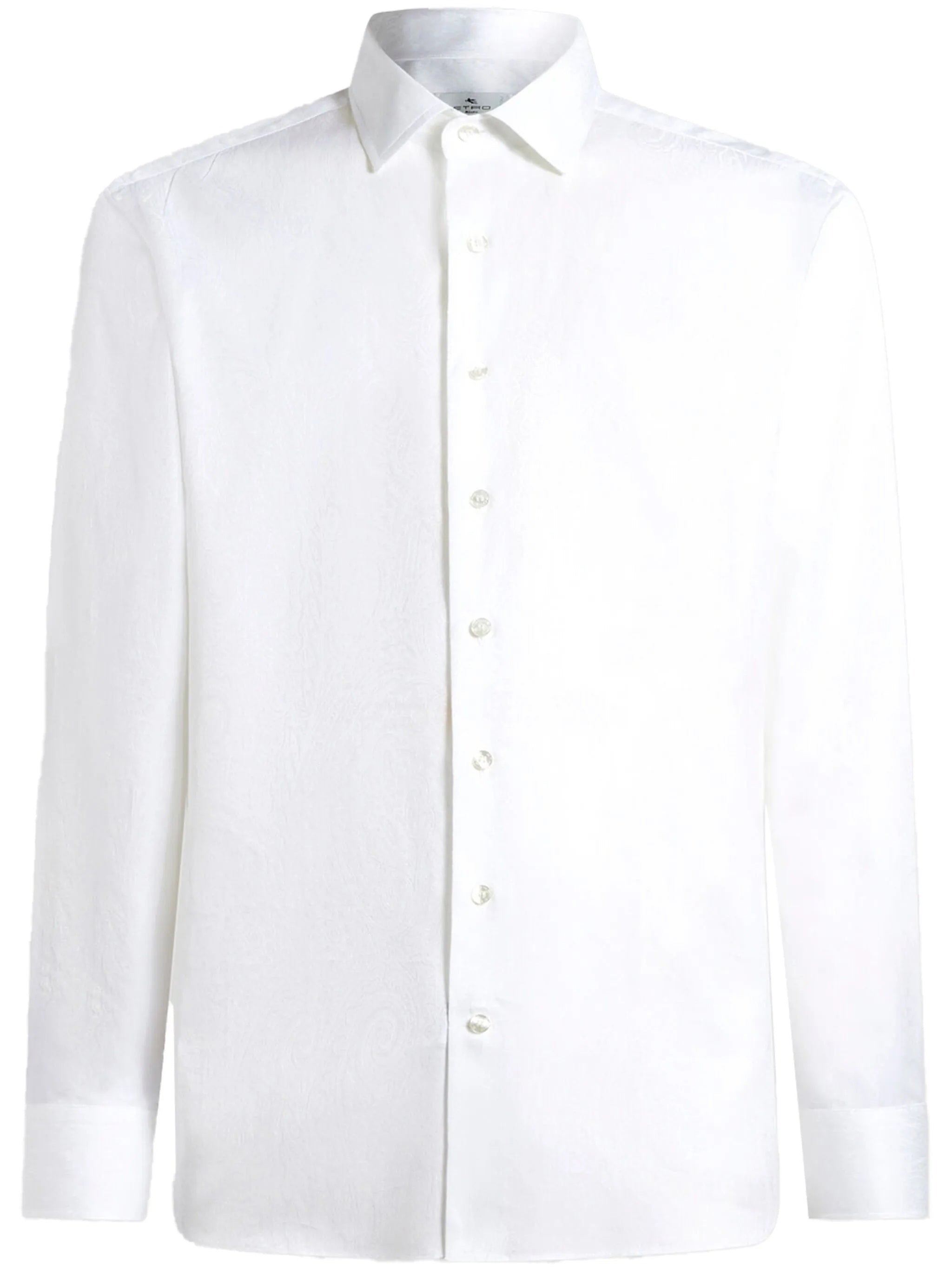 White Roma Classic Long-Sleeve Cotton Shirt