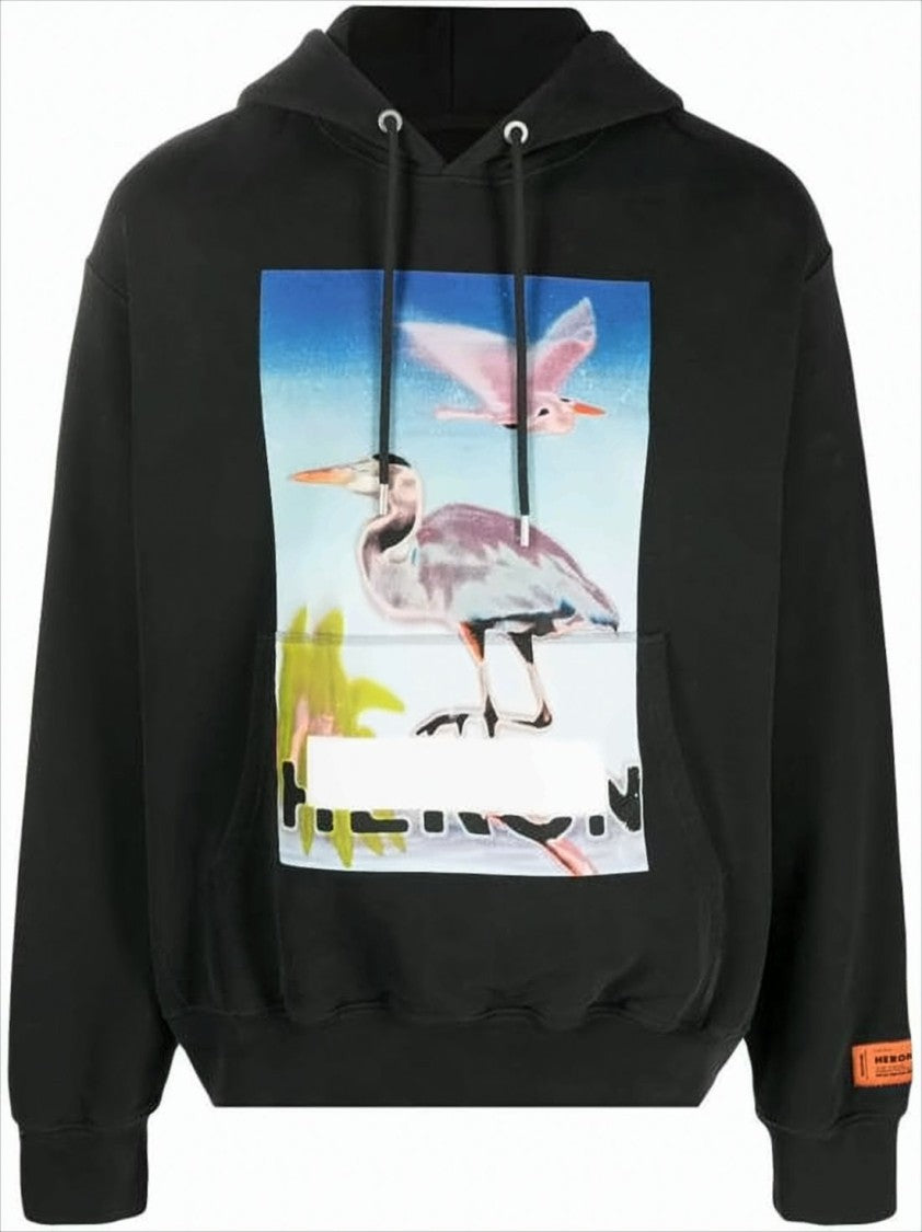 Relaxed Fit Graphic Print Hoodie With Drawstring Hood
