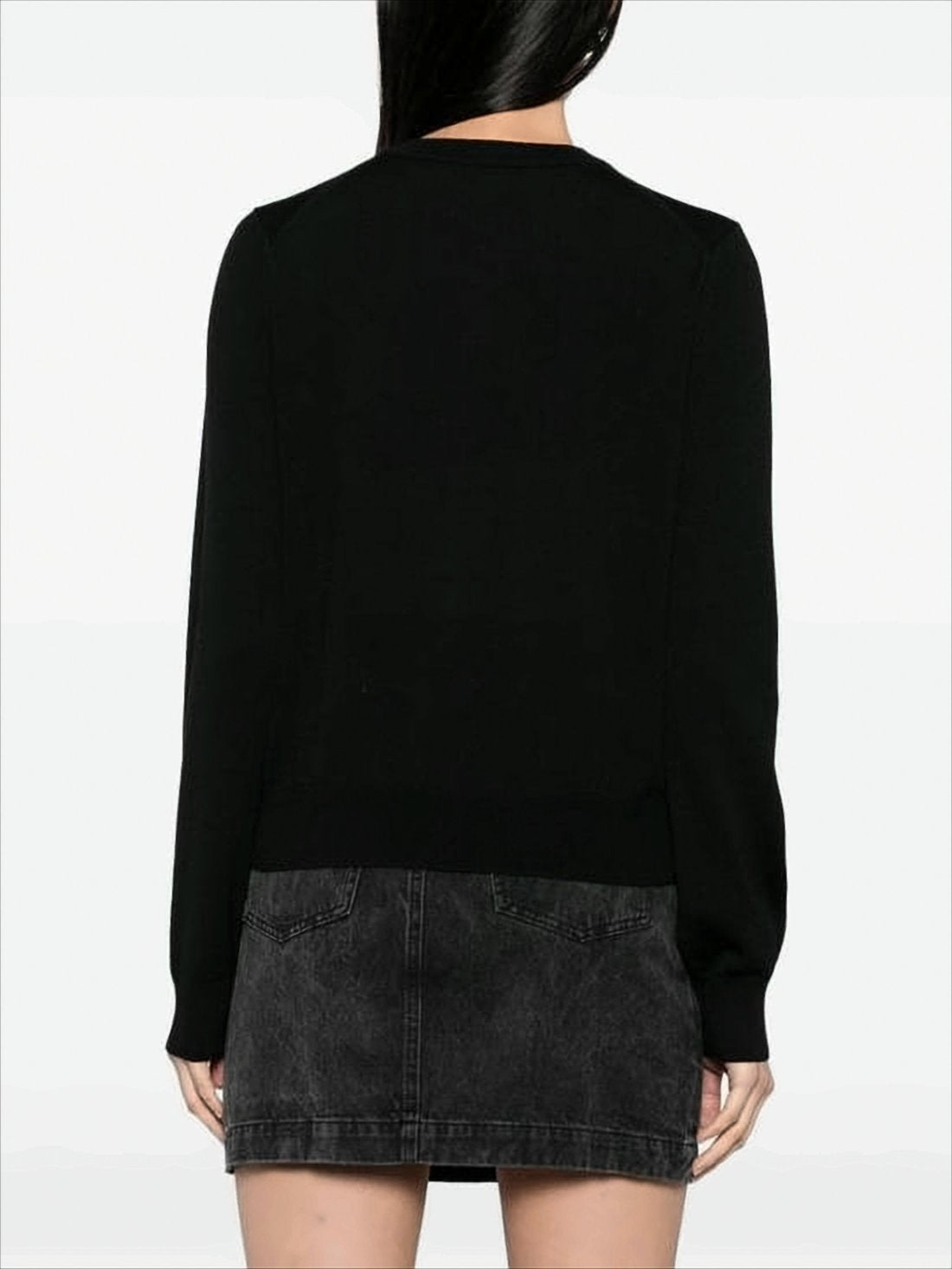 Boxy Black Lambswool Cardigan