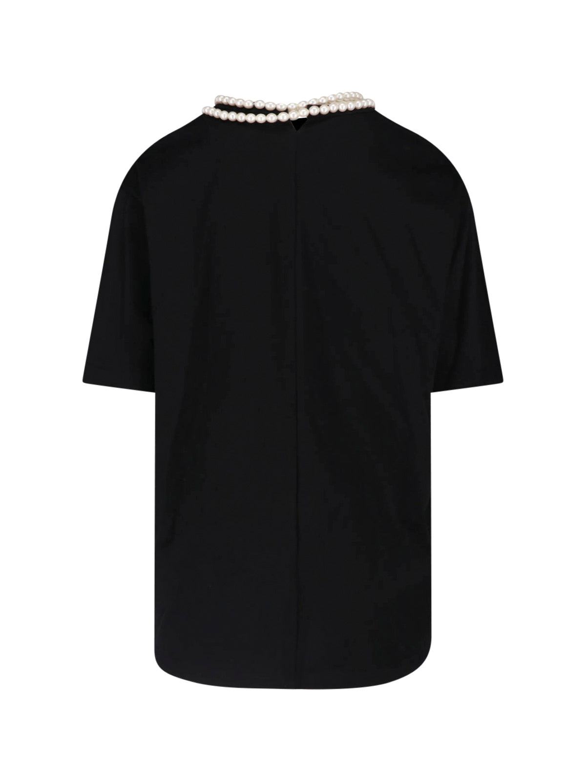 Black Pearl Adorned Cotton T-shirt