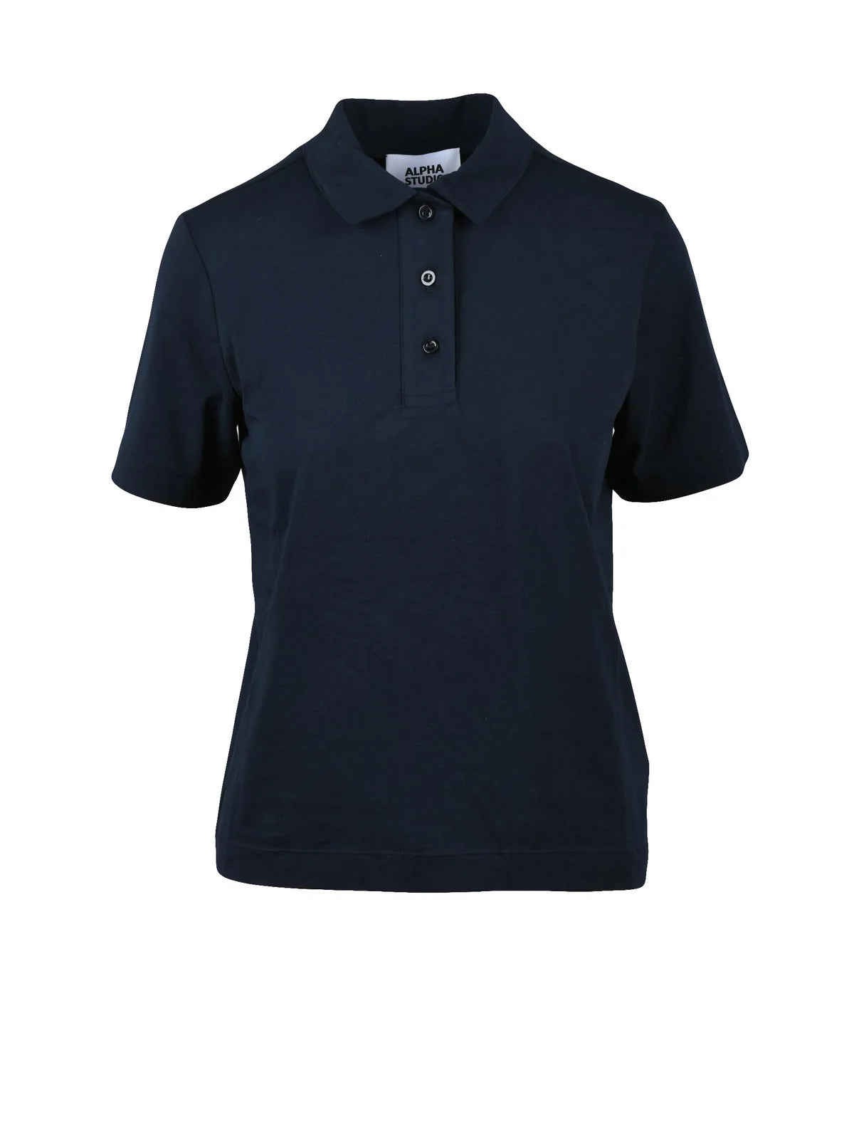 Midnight Blue Cotton Elastane Stretch Polo Shirt