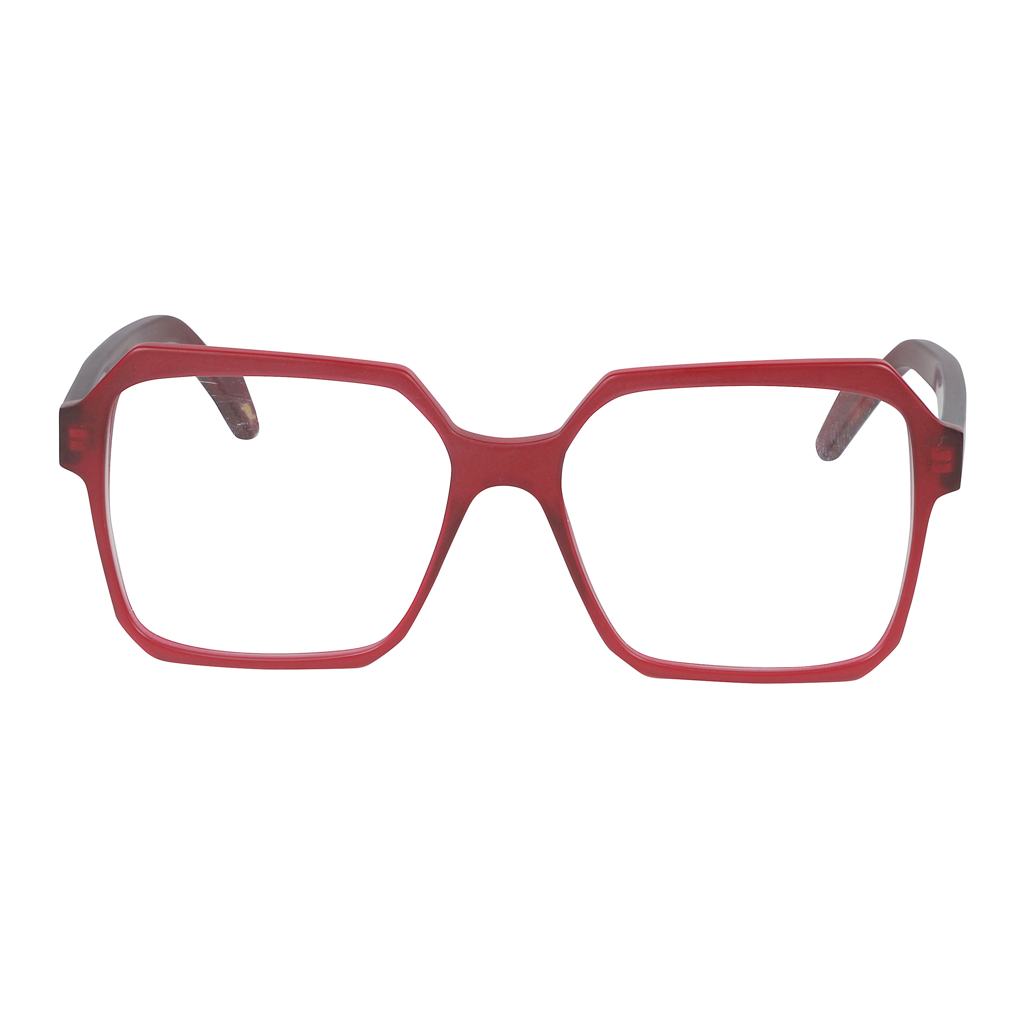Kiara Oversized Square Frame Red Eyeglasses with Glossy Finish