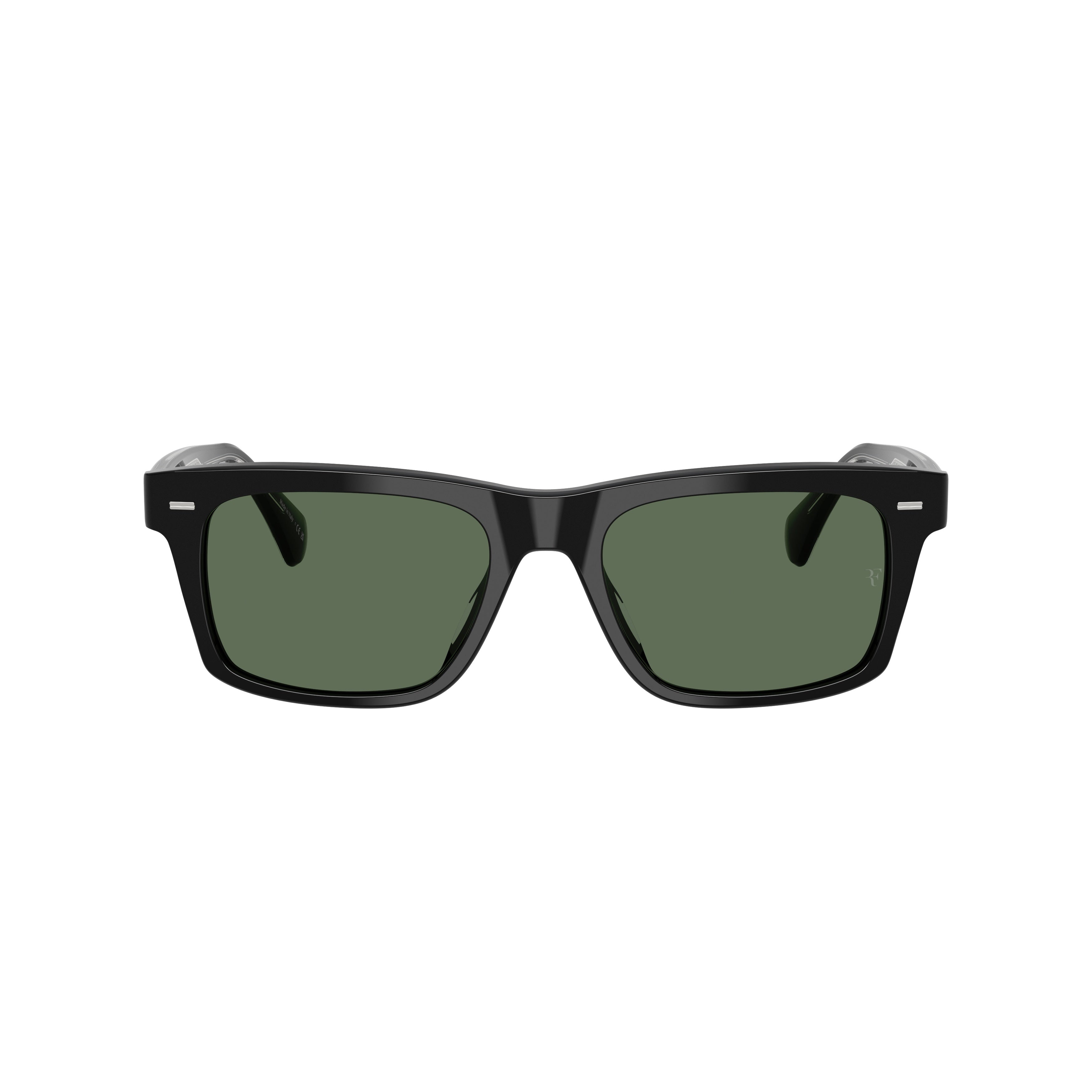 0ov5596su Bold Rectangular Frame Sunglasses with Dark Green Lenses