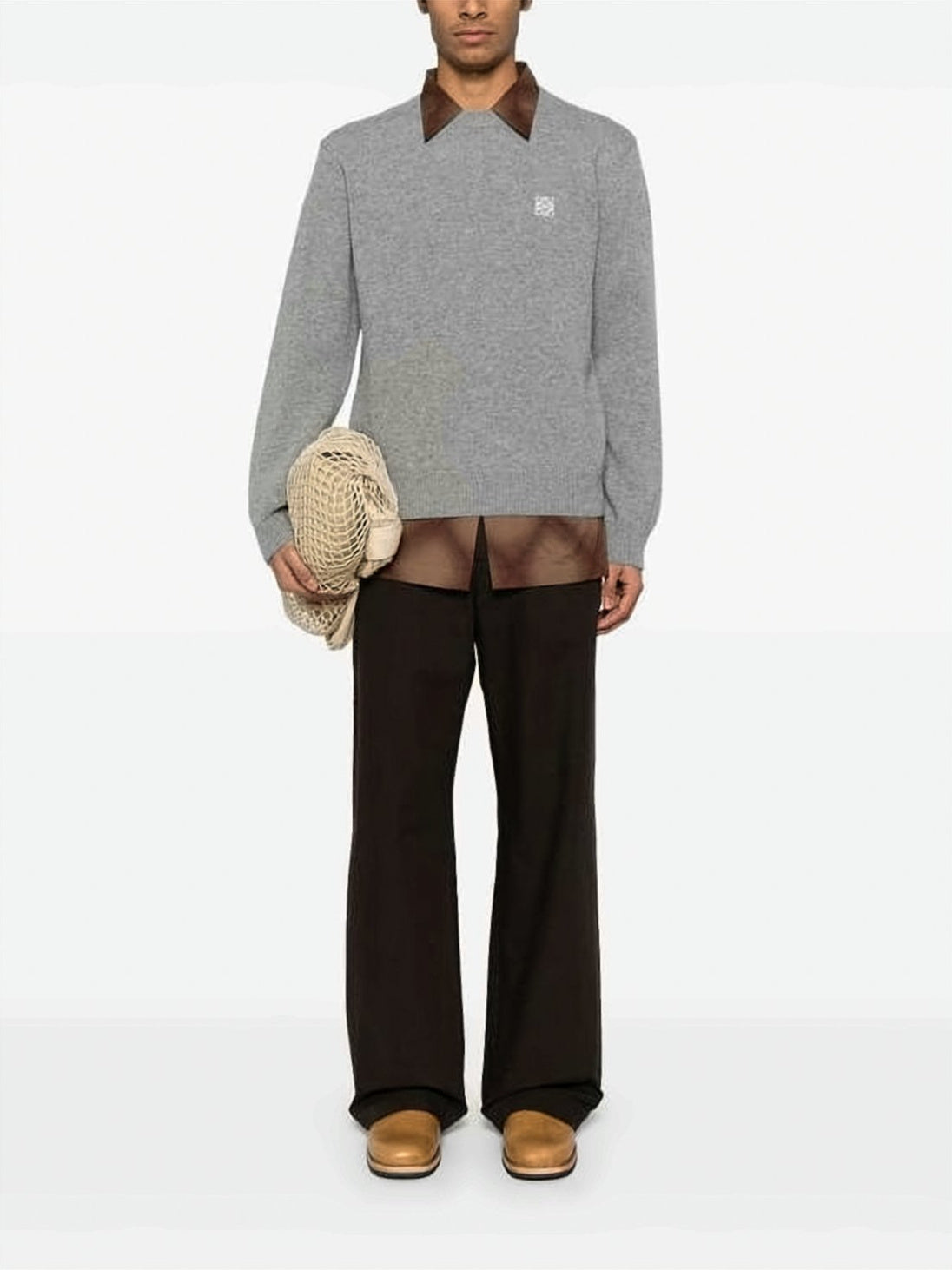 Medium-Weight Wool Sweater With Crew Neckline