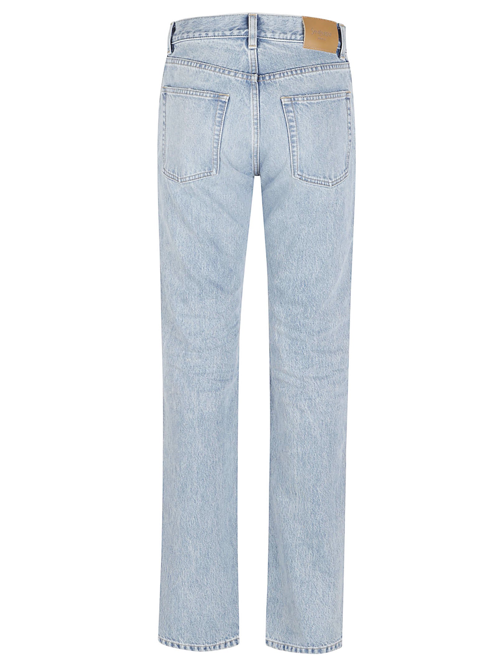 High-Waisted Straight Leg Jeans with Classic Pocket Design