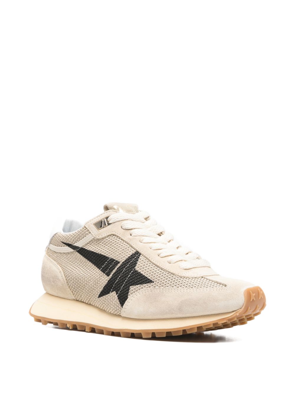 Textured Mesh Sneakers With Bold Star Graphic