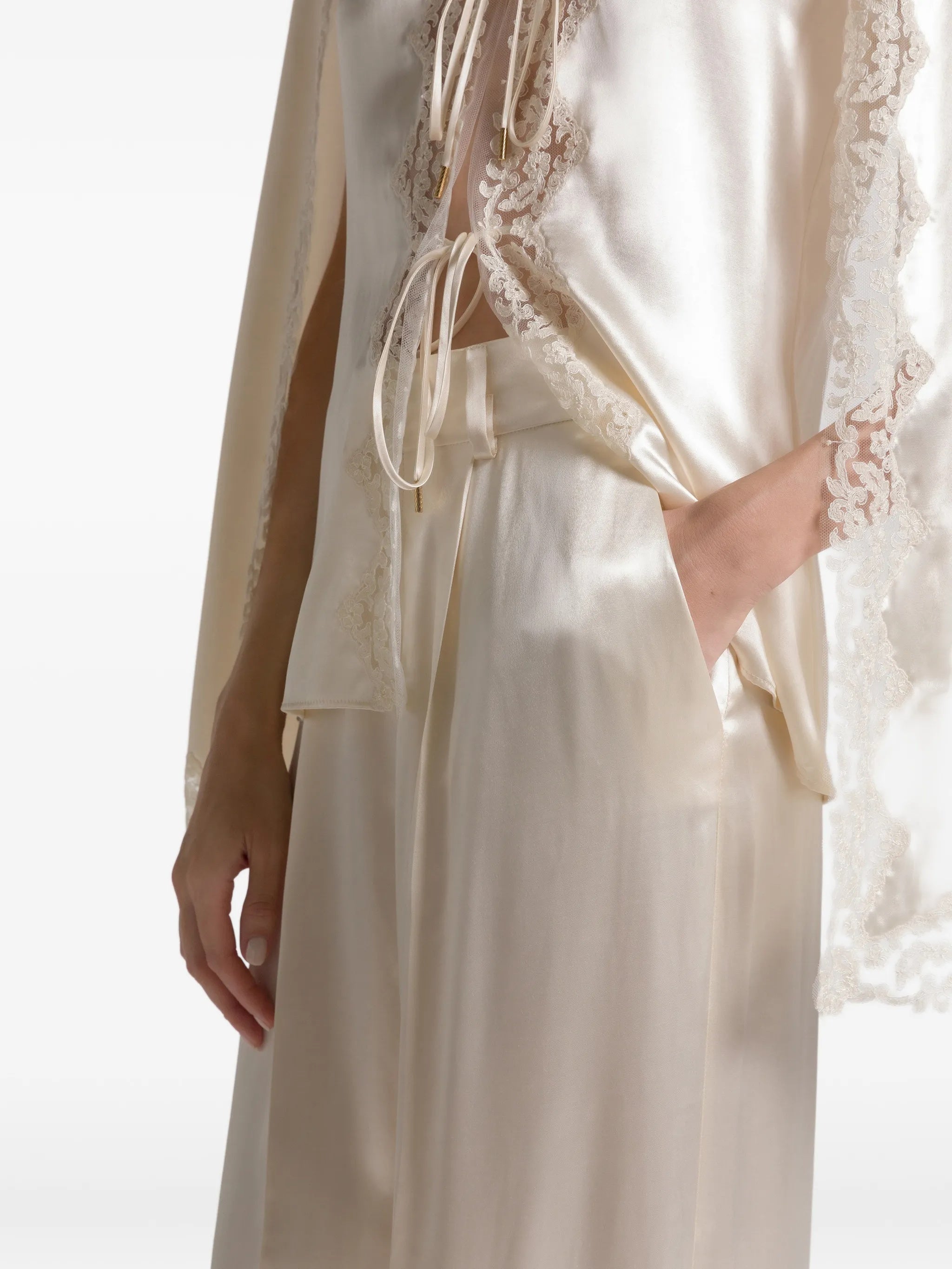 Neutral Pantalone High-Waisted Wide-Leg Viscose Pants