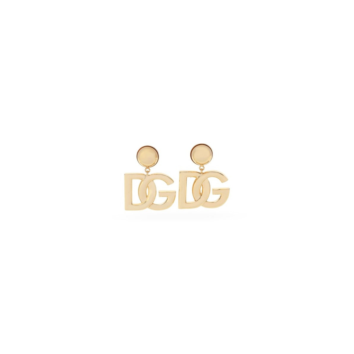 Bold Brass Earrings With Distinctive Double-Letter Motif