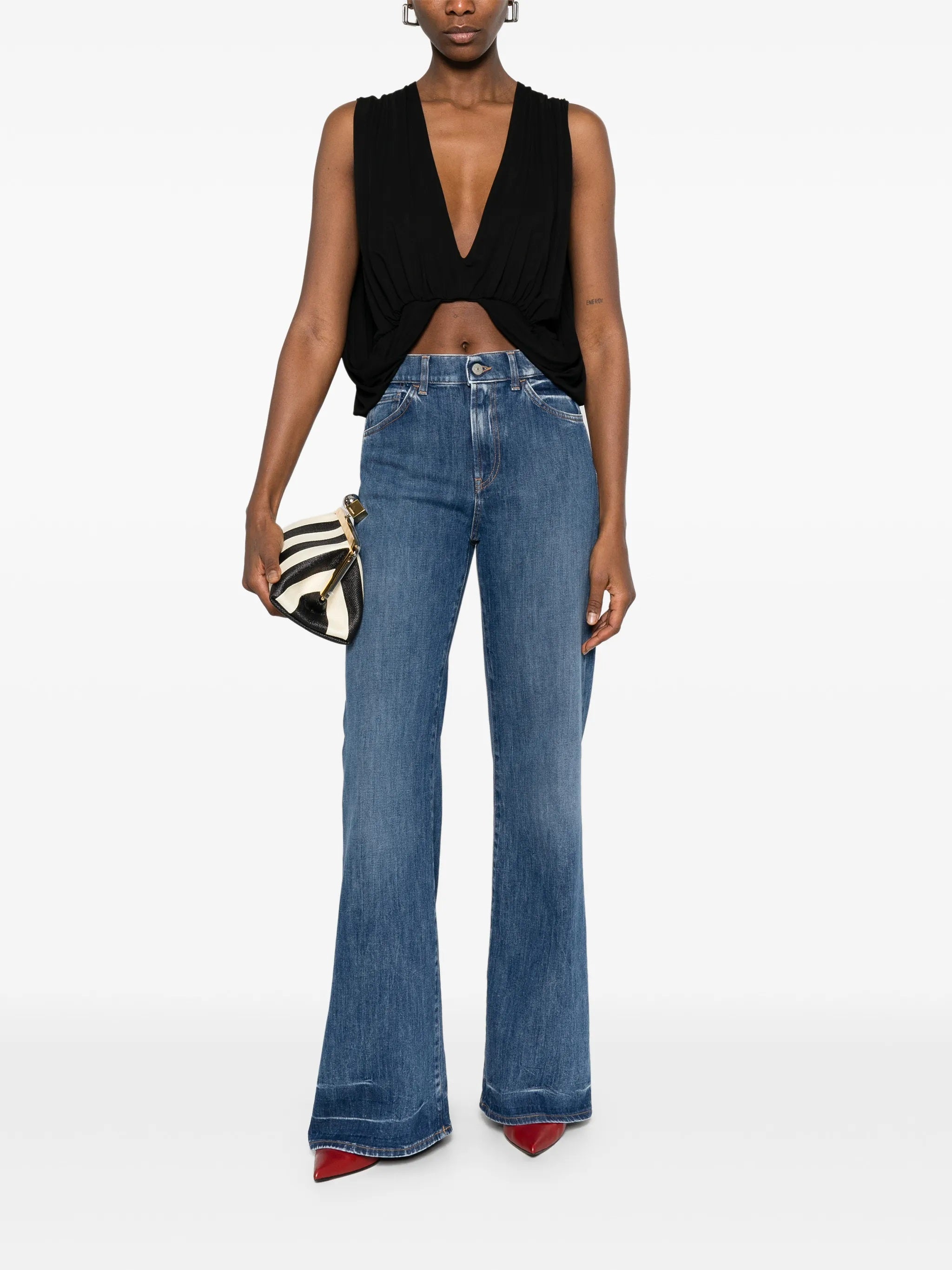 Blue Amber Cotton Casual Trousers