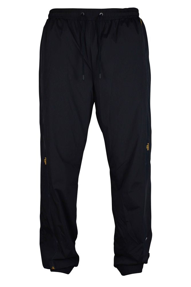 Straight Cut Black Nylon Jogging Pants