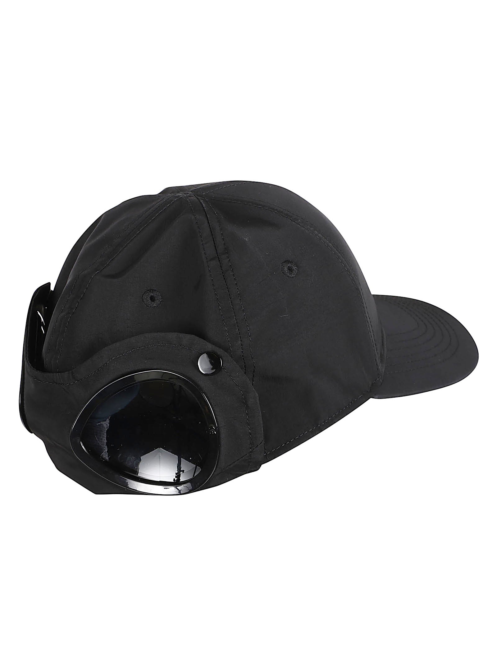 Six-Panel Cap with Curved Visor and Integrated Goggles Detail