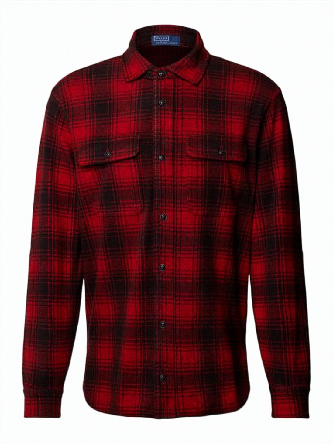 Plaid Long-Sleeve Shirt with Button-Down Front