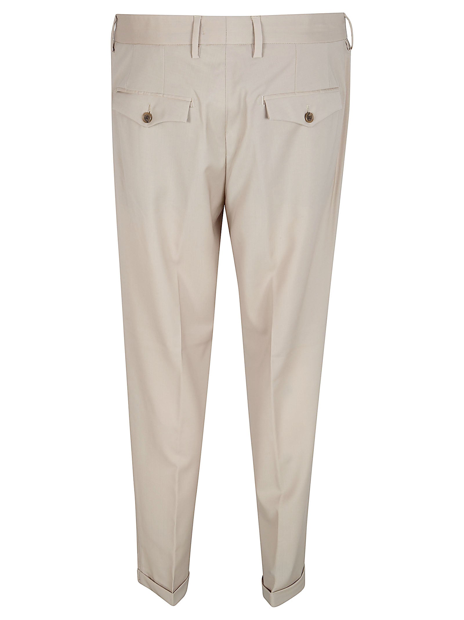Tailored Sand Trousers with Tapered Leg and Refined Pockets