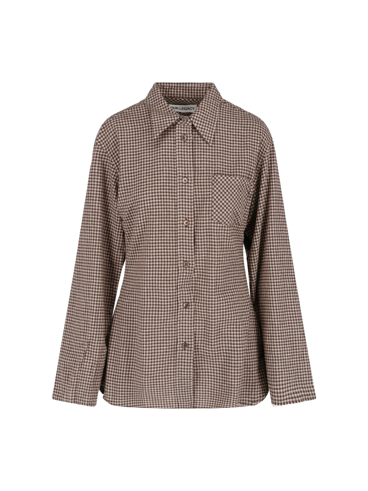 Brown Checkered Classic Collar Shirt