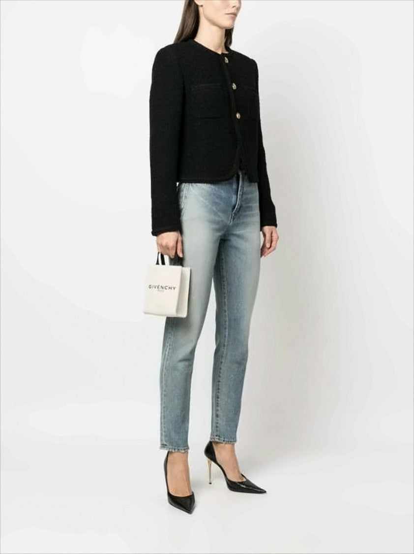 Structured Beige Tote Bag with Bold Accents