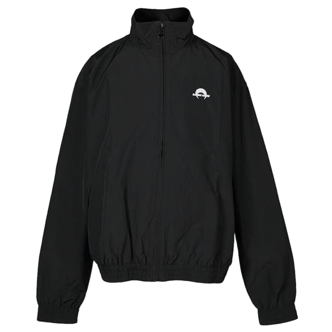 High Collar Black Jacket with Full Zipper