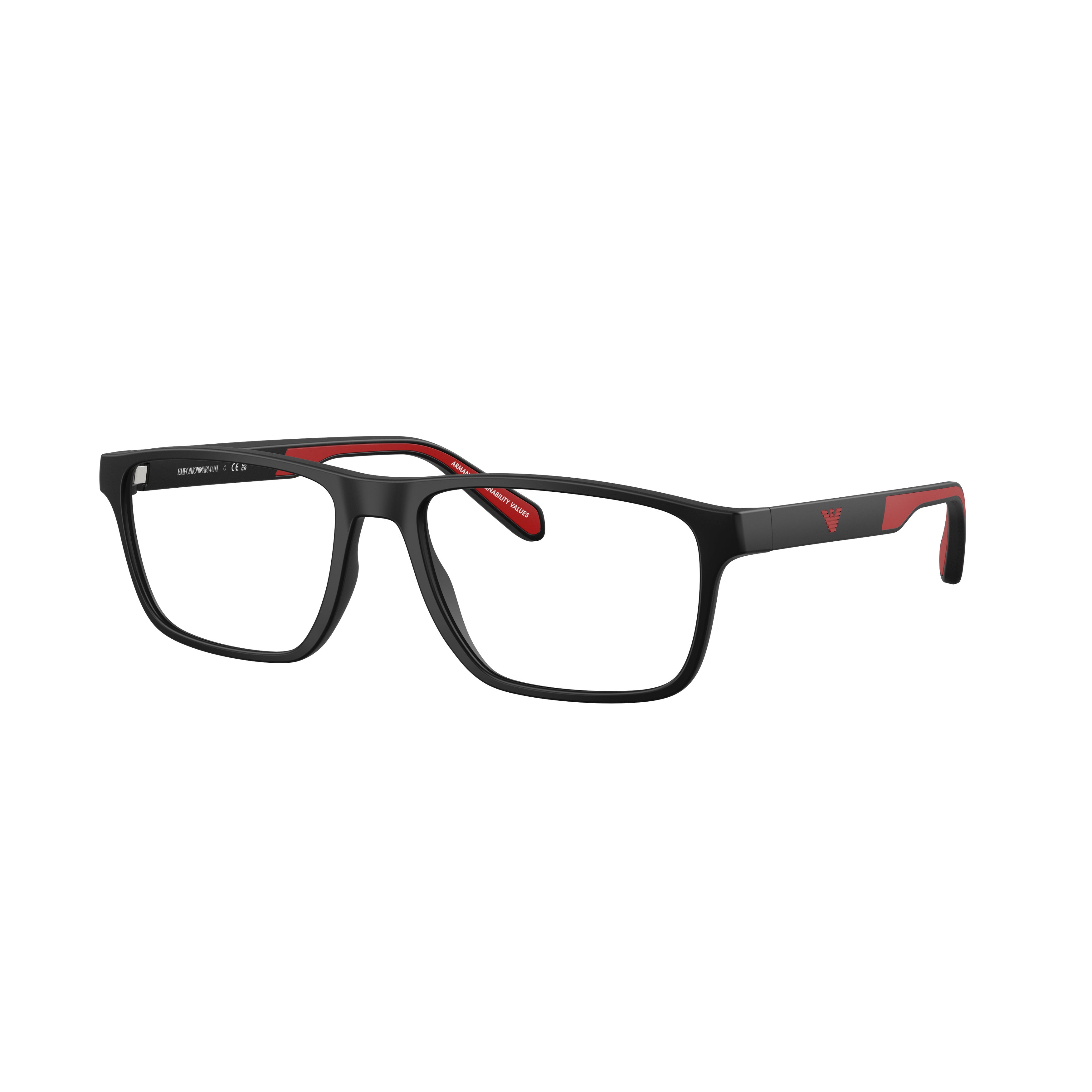 0ea3233 Rectangular Eyeglass Frames with Red Inner Accents