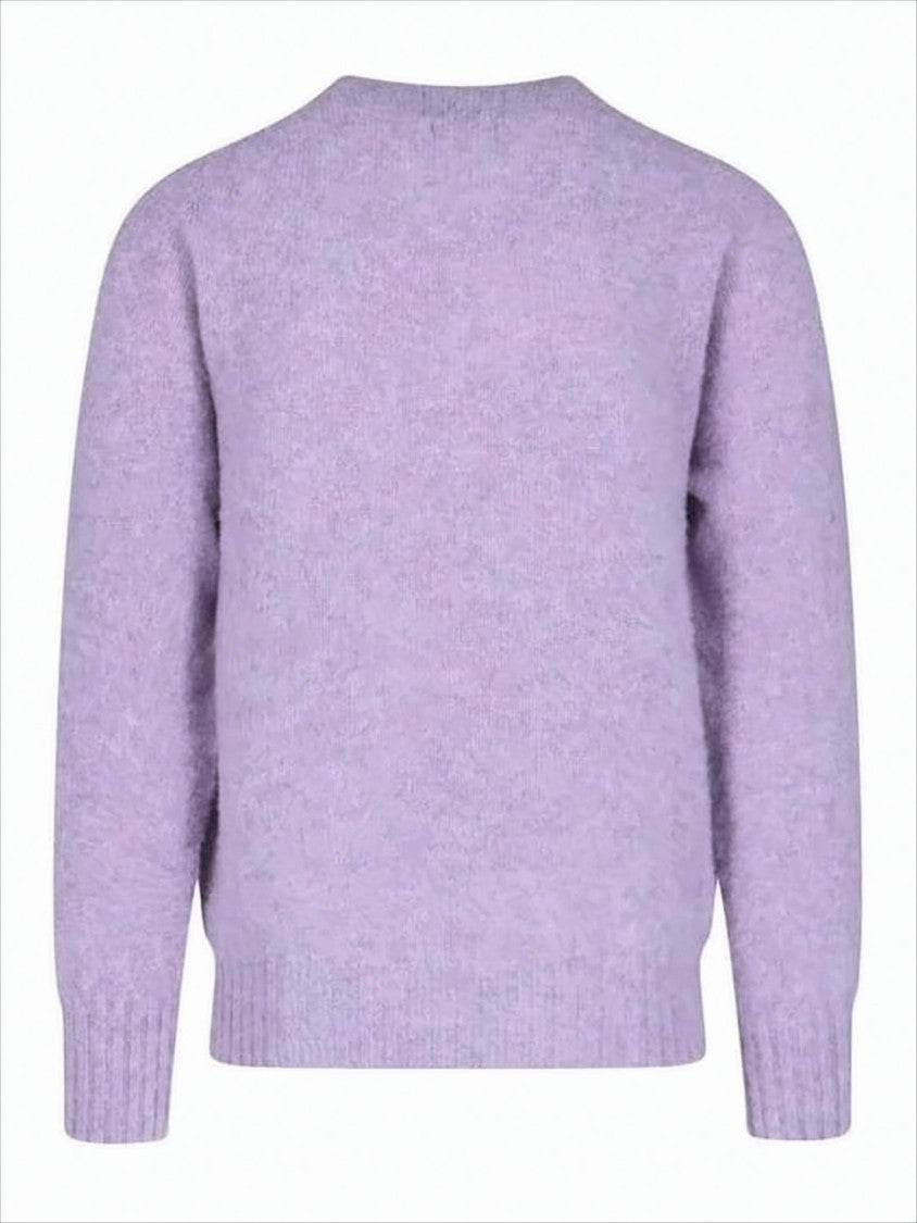 Heathered Lavender Wool Sweater with Relaxed Fit