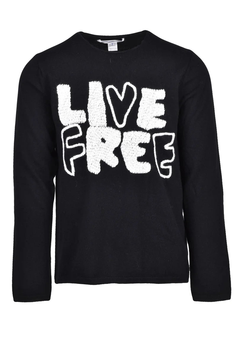 Men's Crew Neck Pullover - Black/White