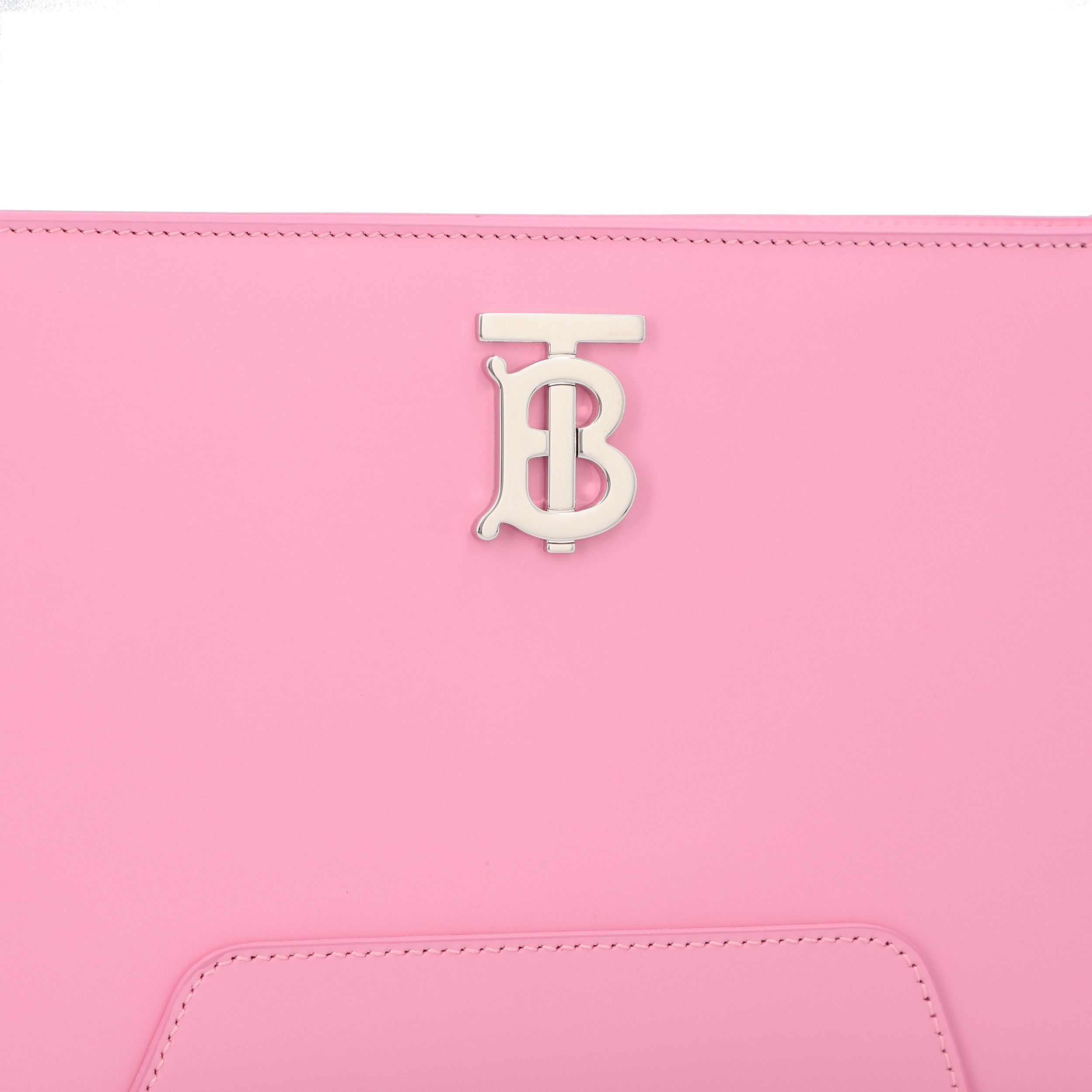 Compact Pink Calfskin Shoulder Bag With Prominent Logo