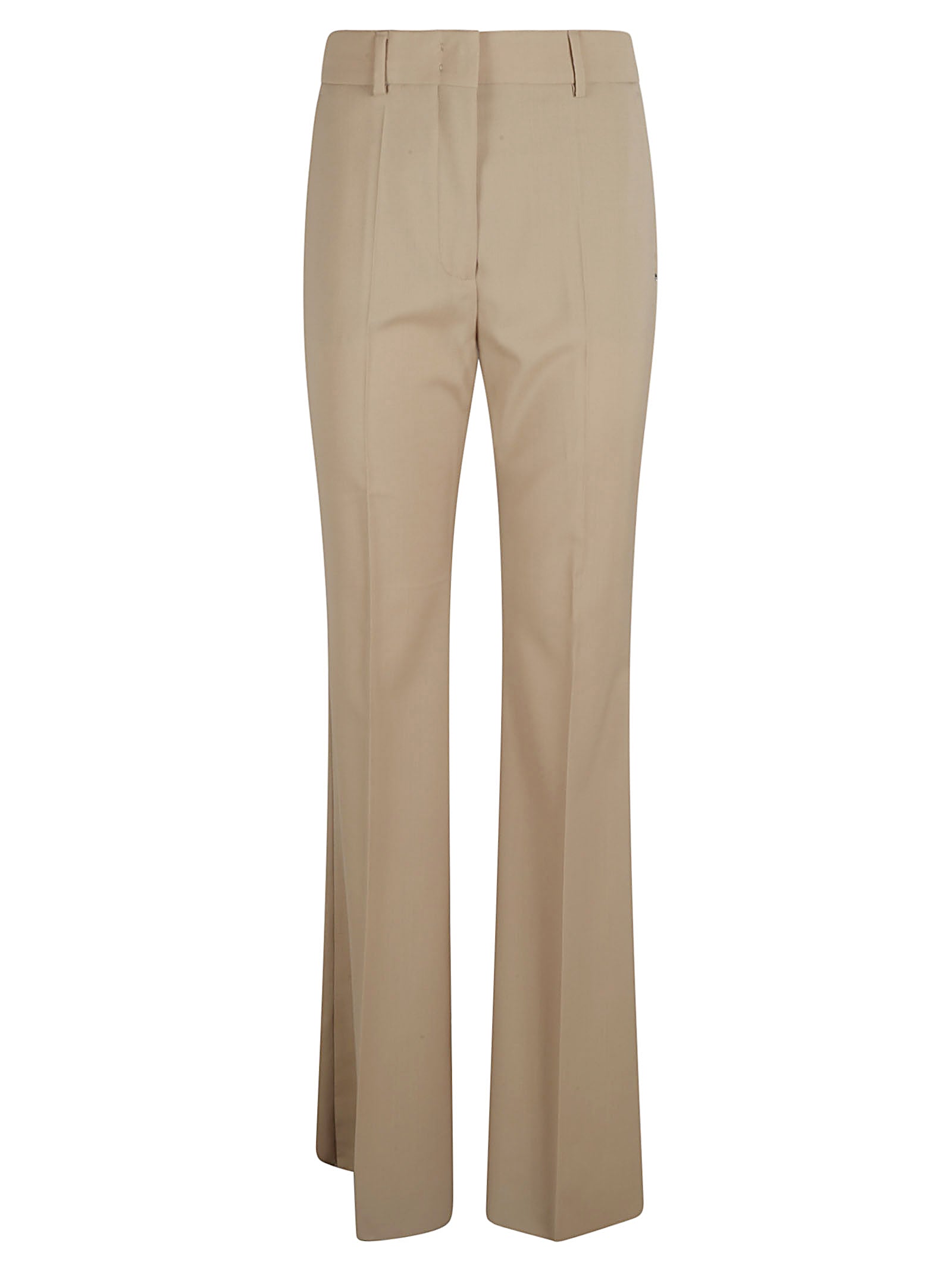 Tailored Beige Trousers with Structured Waistband