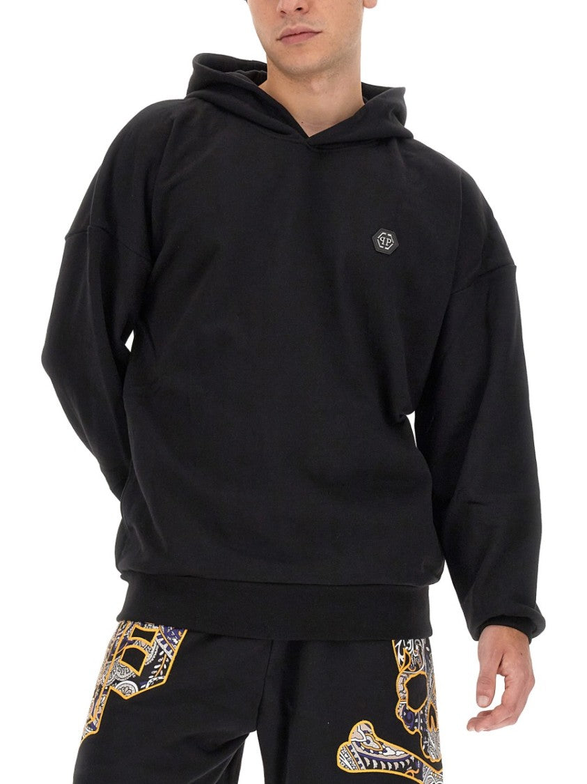 Relaxed-Fit Black Hoodie