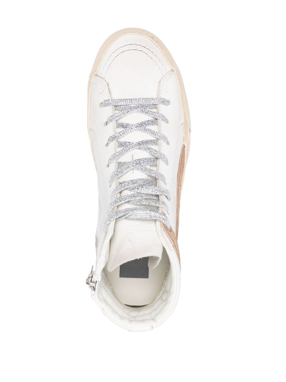 Distressed White Leather Sneakers