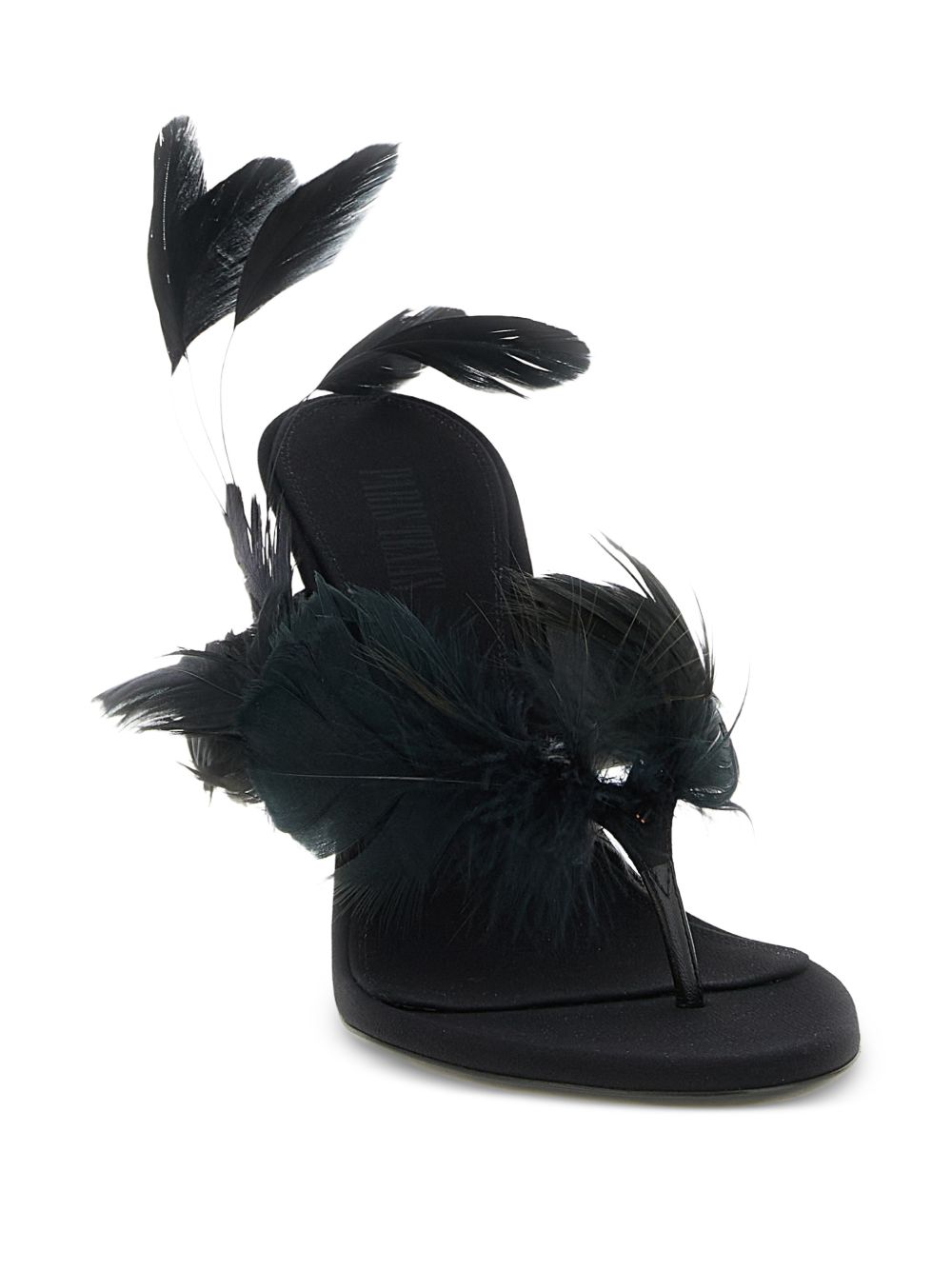 High-Heeled Sandals With Feathered Straps