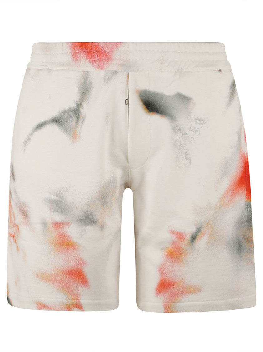 Abstract Print Cotton Shorts With Relaxed Fit