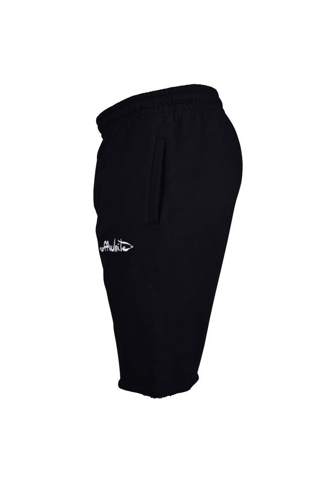 Solid Black Shorts With Elastic Waistband