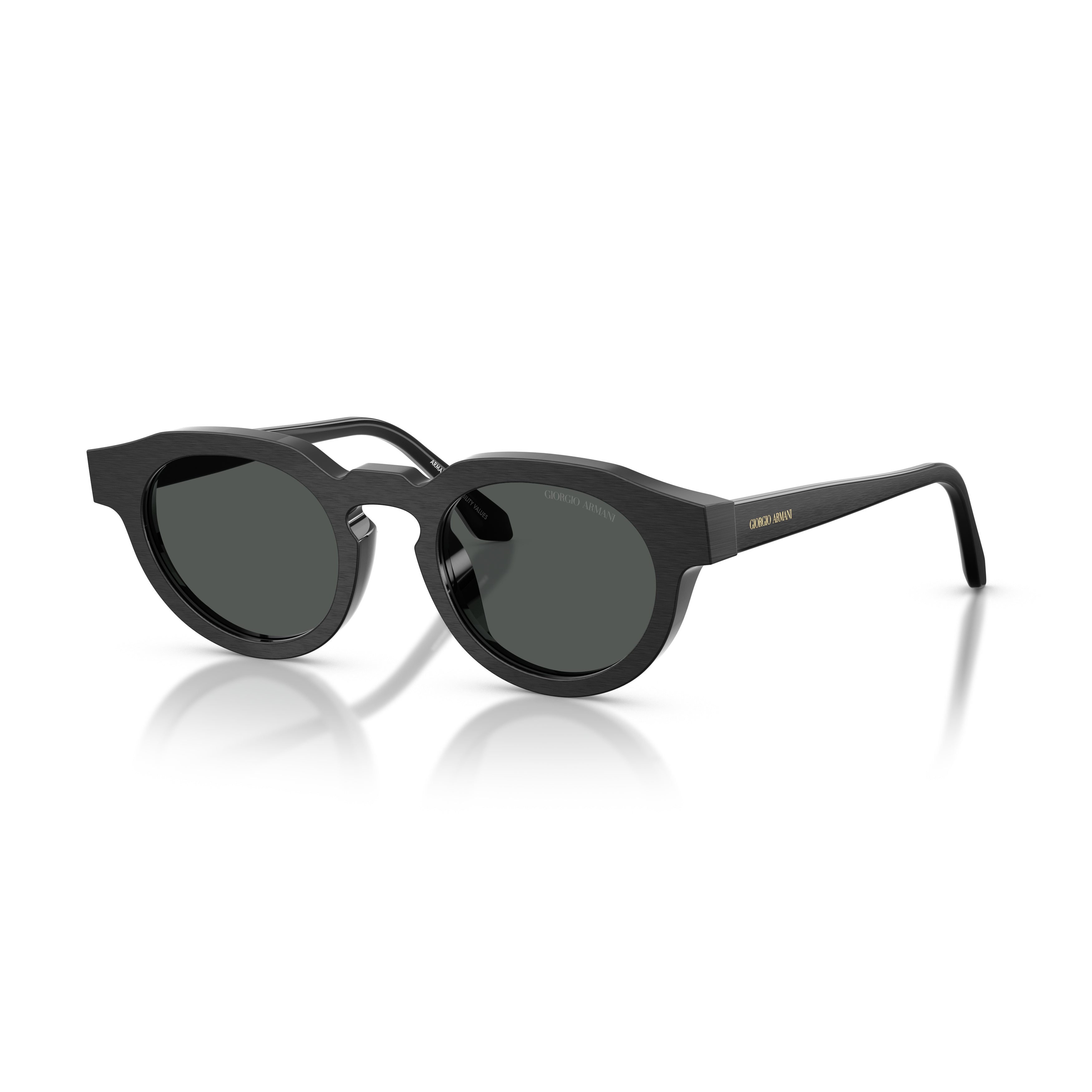 0ar8255u Bold Round Acetate Sunglasses with Matte Black Finish