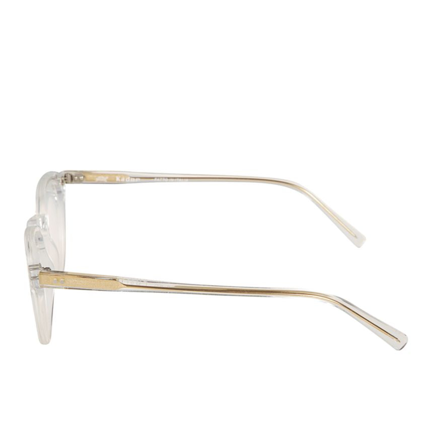 Chyli/N Transparent Round Frame Eyeglasses with Golden Temples