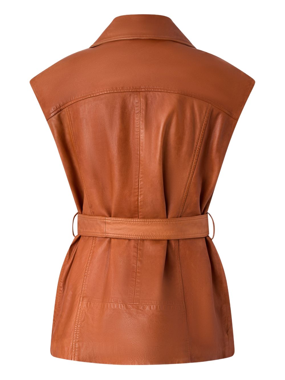 Structured Sleeveless Jacket with Asymmetrical Zipper