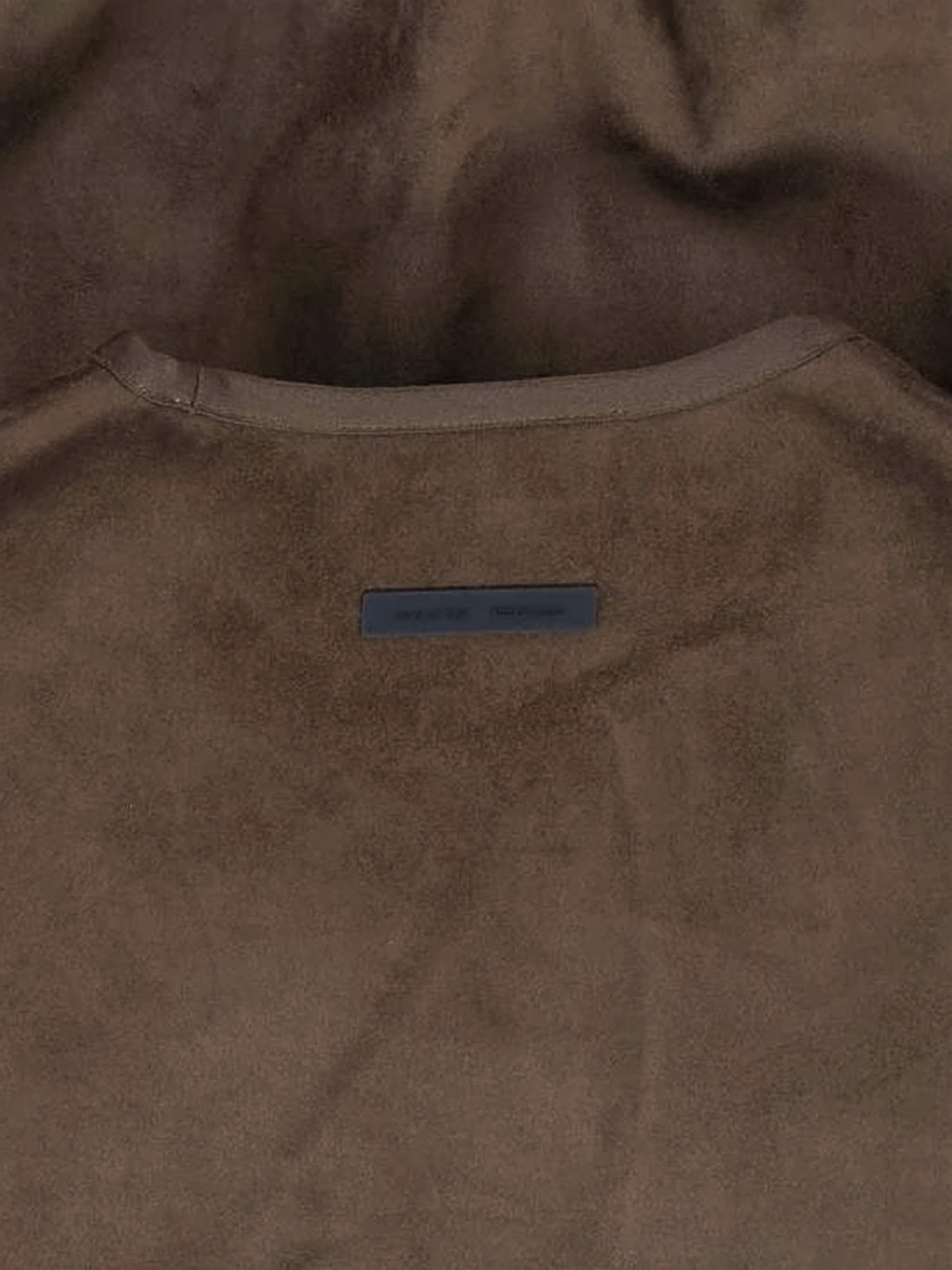 Long-Sleeve Suede-Like Top with Bold Logo