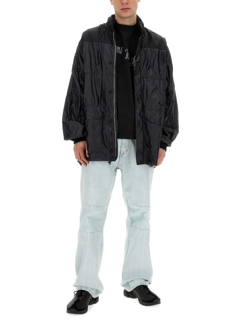 Crinkled Texture Nylon Jacket