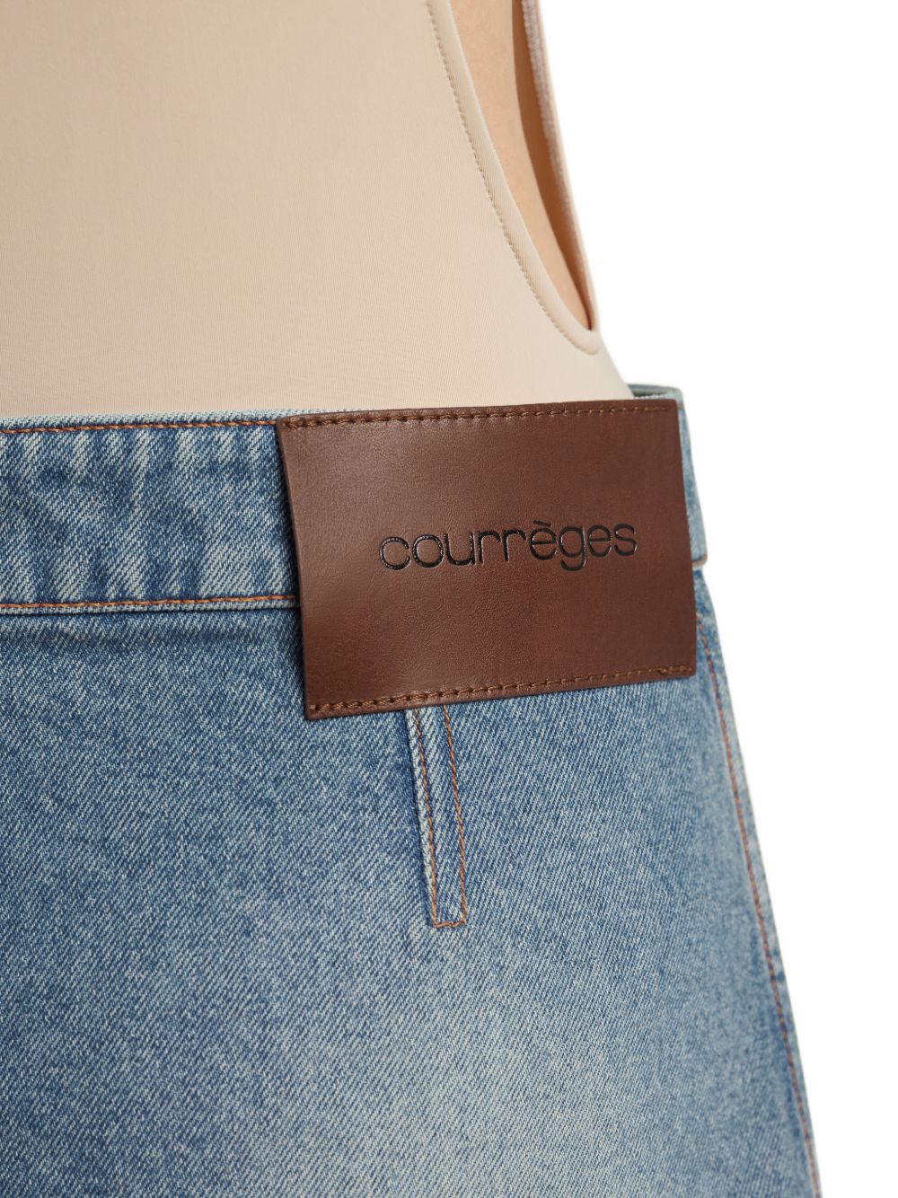 A-line Mini Denim Skirt with Double-Button Closure