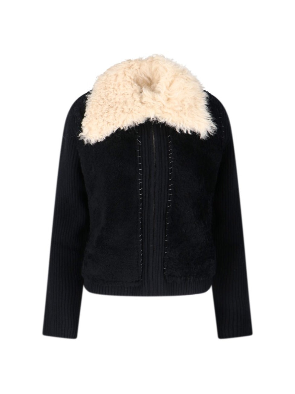 'Montone Collar' Cardigan – Black