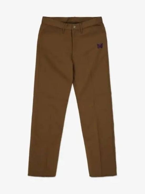 Tailored Brown Chinos With Five-Pocket Style And Embroidered Detail